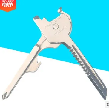

6-in-1 key knife Outdoor stainless steel multi-function EDC gadget Opener screwdriver carry-on combination