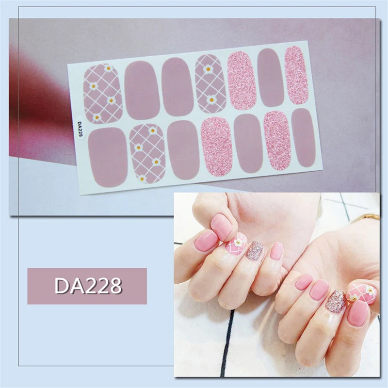 Nusx Fashion Full Cover Nail Polish Wraps Adhesive Nail Stickers Nail Art Decorations Manicure Tools For 5