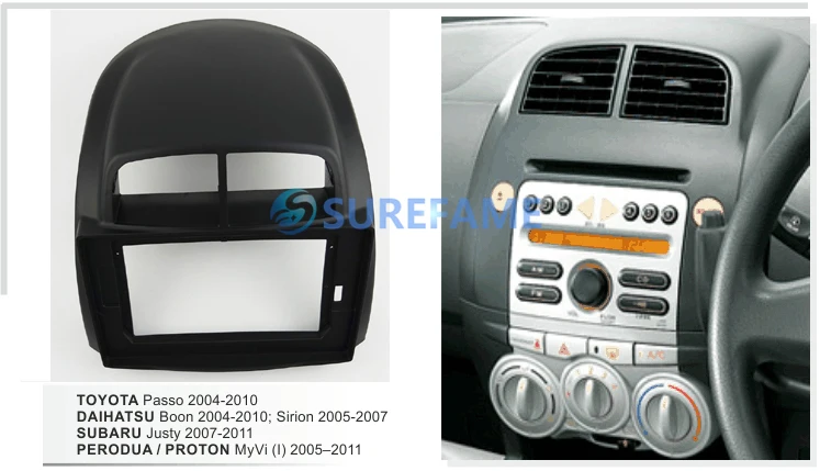 10 1-дюймовый автомобильный радиоприемник Facia для DAIHATSU Boon 2004-2010 Sirion 2005-2007 Fascia набор