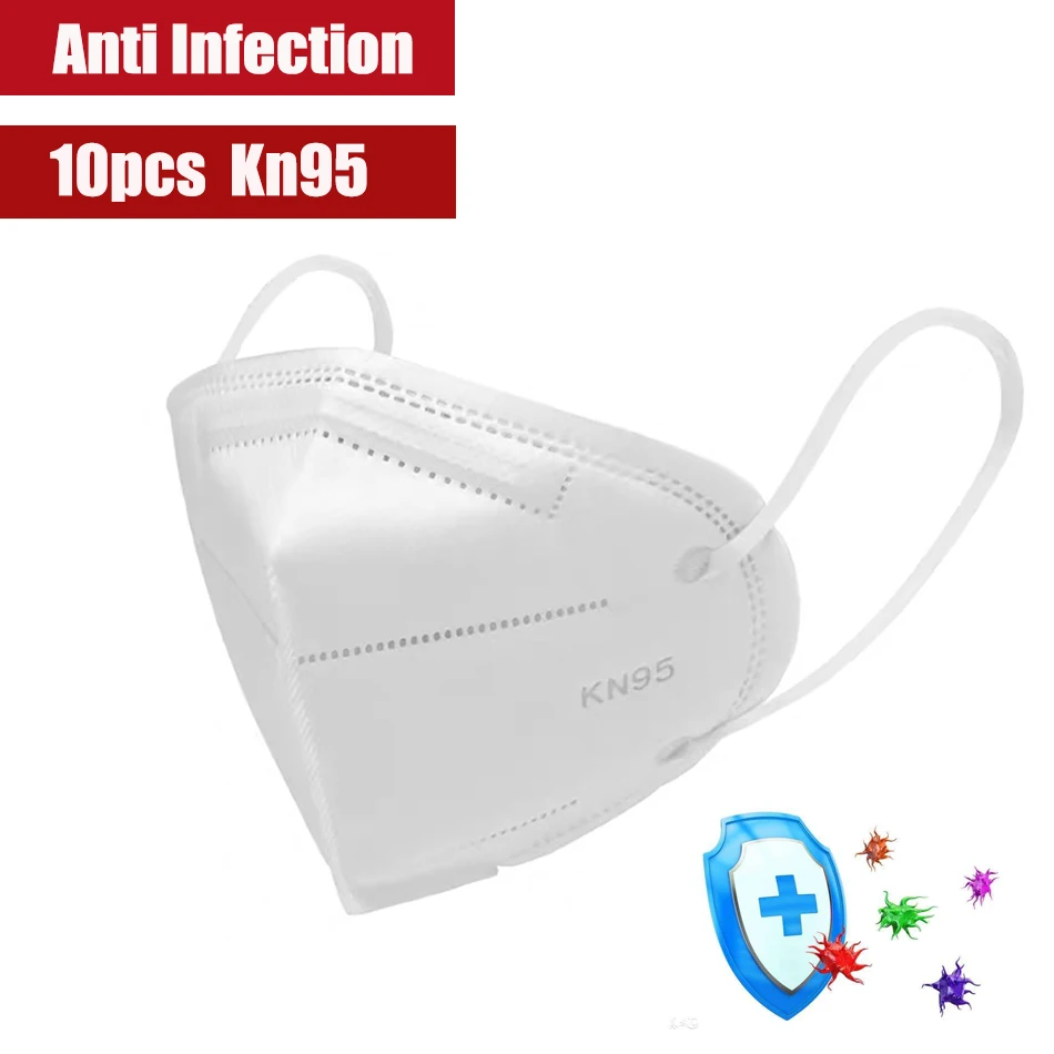 

50pcs KN95 Medical Surgical Bacteria Proof KN95 Mask with Activated Carbon Filter Antiviral Anti-fog Mask for Face Dust-proof