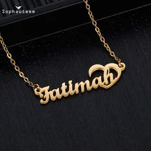 Fashion Custom Name Pendant Necklace, Letter Pendant Heart-shap Nameplate Necklace for Women Stainless Steel Birthday Gift Fashion Custom Name Pendant Necklace, Letter Pendant Heart-shap Nameplate Necklace for Women Stainless Steel Birthday Gift