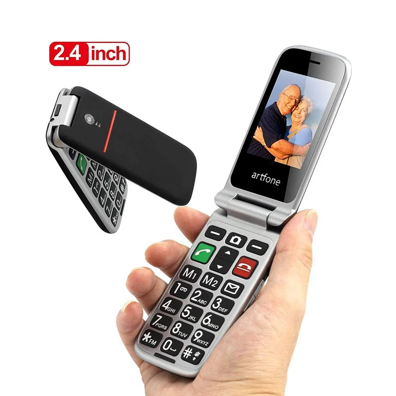 

Artfone Flip 2.4" screen original flip big keyboard cheap senior touch mobile phone Phone Elder clamshell Cell phones(2G)