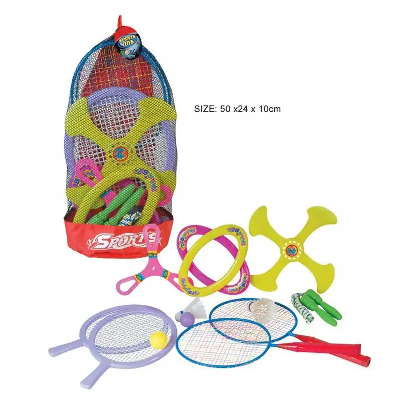 

Hot Selling Children Indoor Outdoor Kindergarten Sports Set Plastic Feather Racket Toy Parent And Child Sports