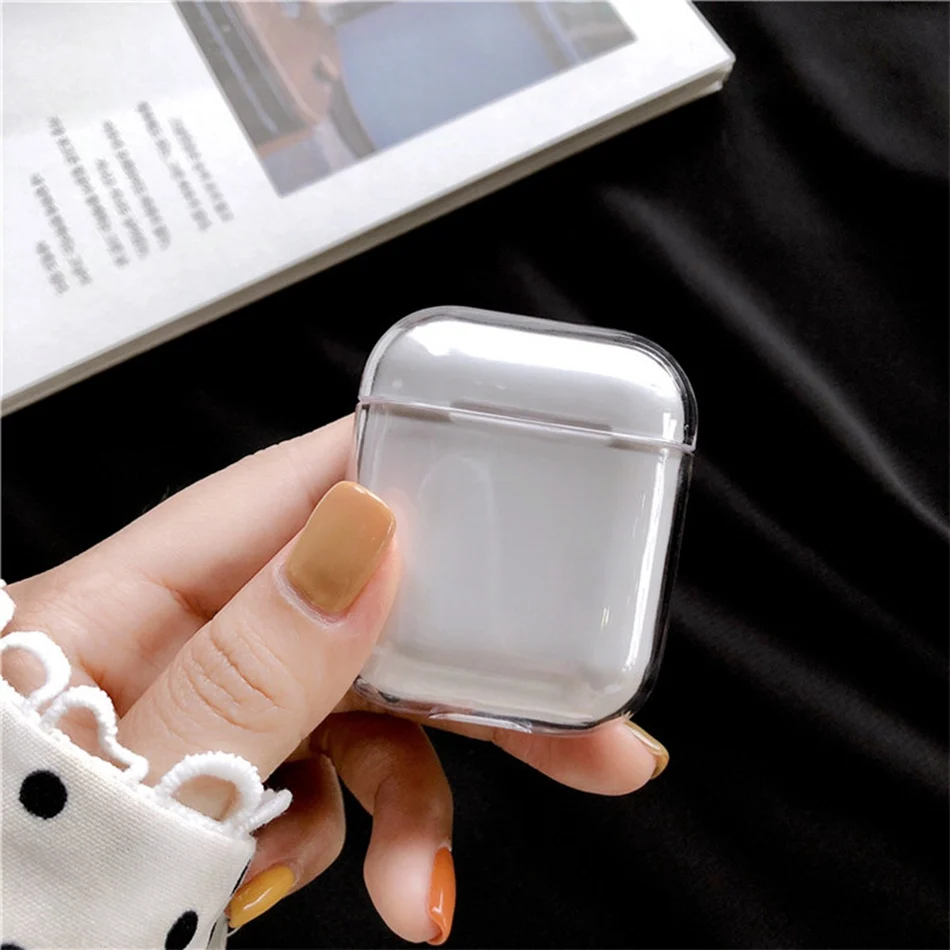 Для AirPods случае 3D мультяшный наушник чехол для Apple Airpods 2 забавные интимные аксессуары защитную крышку с палец кольцо ремень - Цвет: Transparent PC
