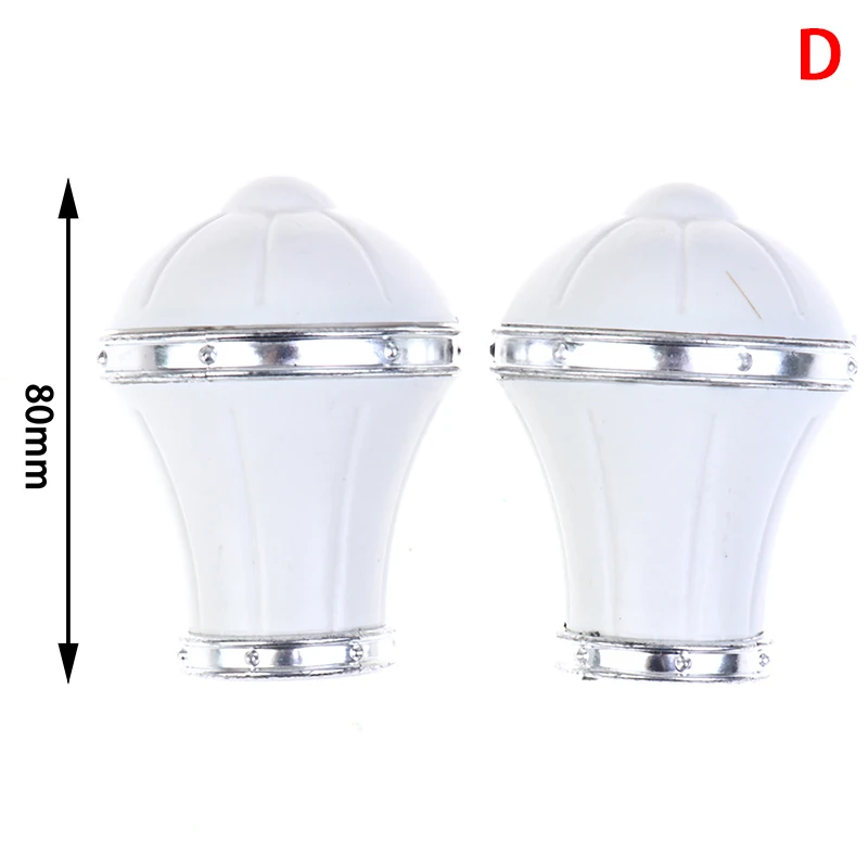 2Pcs Multiple Sizes Curtain Rod Cap Finials Plastic Vintage Drapery Rail Ends