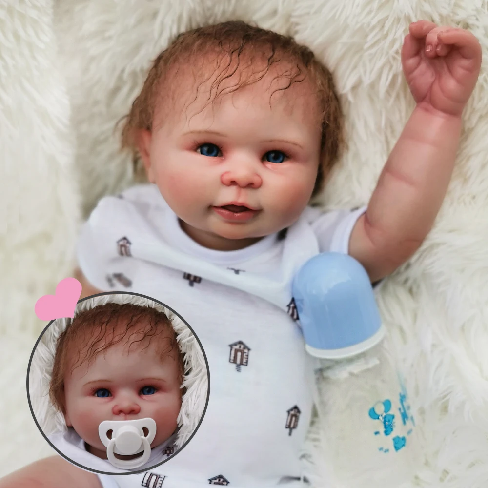 Полностью силиконовая кукла reborn baby 2" изысканная коллекция bebe reborn alive, куклы для новорожденных, детальная краска, Детская кукла playmate, подарок