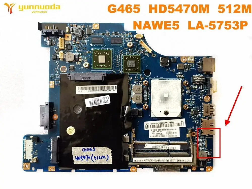 Оригинальный Для Lenovo G465 Материнская плата ноутбука HD5470M 512 М NAWE5 LA-5753P испытанное