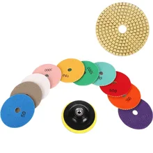 

80mm Polishing Pad Kit 10pcs Wet Dry Diamond Polishing Pads 3mm Thickness And Backer Pad M10 Thread For Marble Concrete Granite