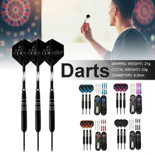 

LEO 9 PCS Steel Tip Darts Set Dart Tips for Dartboard with Brass Barrels Flights Gift Case for Beginners Professionals