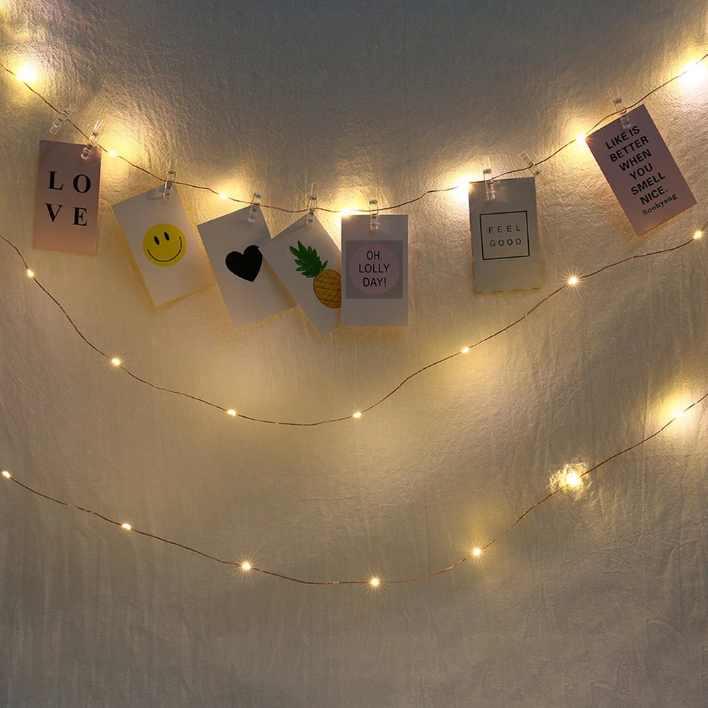 2M-5M-10M LED Photo Clip USB Or Battery LED String Lights Fairy Lights Garland Christmas Decoration Wedding Party Lamp Strip 3