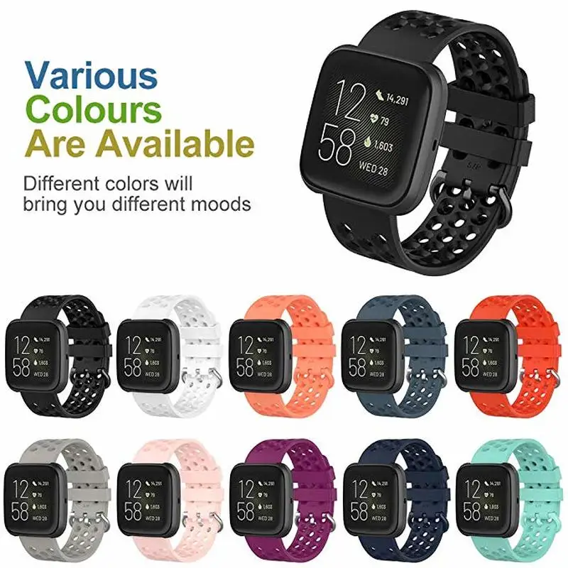 Для Fitbit Versa полос сменный силиконовый ремешок с вентиляционными отверстиями для Fitbit Versa 2 LITE быстросъемный спортивный ремешок для часов