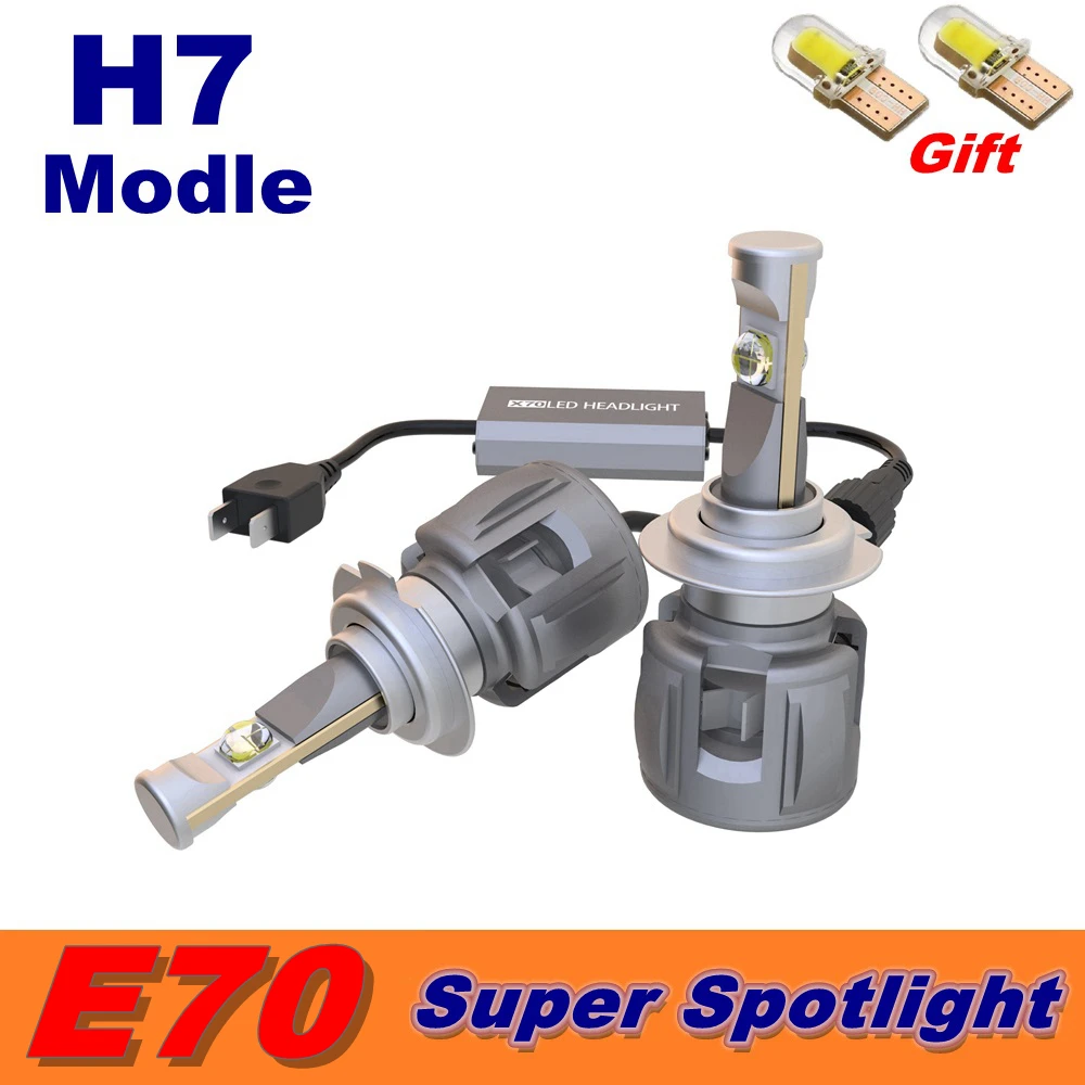 

Super Spotlight E70 H7 H4 H11 LED Car LED Headlight Bulbs ETI70 Farol H1 9005 9006 HB3 HB4 9012 H8 H9 9012 D1S D2S D3S D4S 6000K
