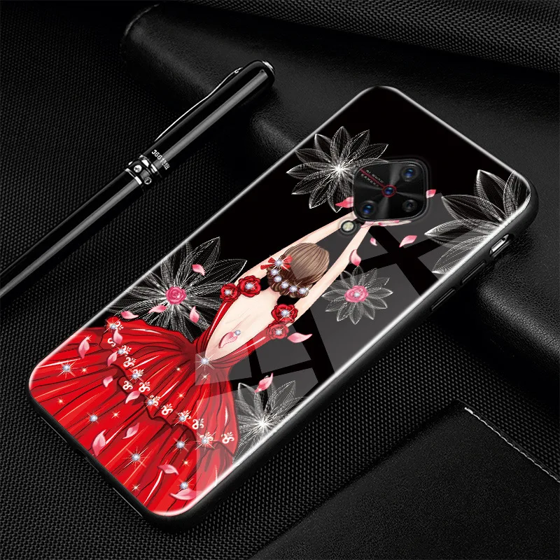 33 ДЛЯ vivo V17 чехол PC стеклянный чехол для телефона черный ТПУ бампер чехол для vivo V17 RU ЧЕХОЛ ДЛЯ vivo Y9S V 17 V1945A V1945 6,3" - Цвет: 33