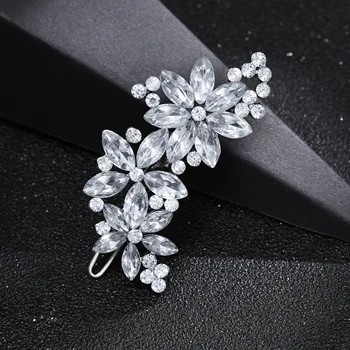 

New Style Crystal Rhinestone Bridal Wedding Flower Hairgrips Hairpins Hair Clip Hair Jewelry Women Hair Jewelry