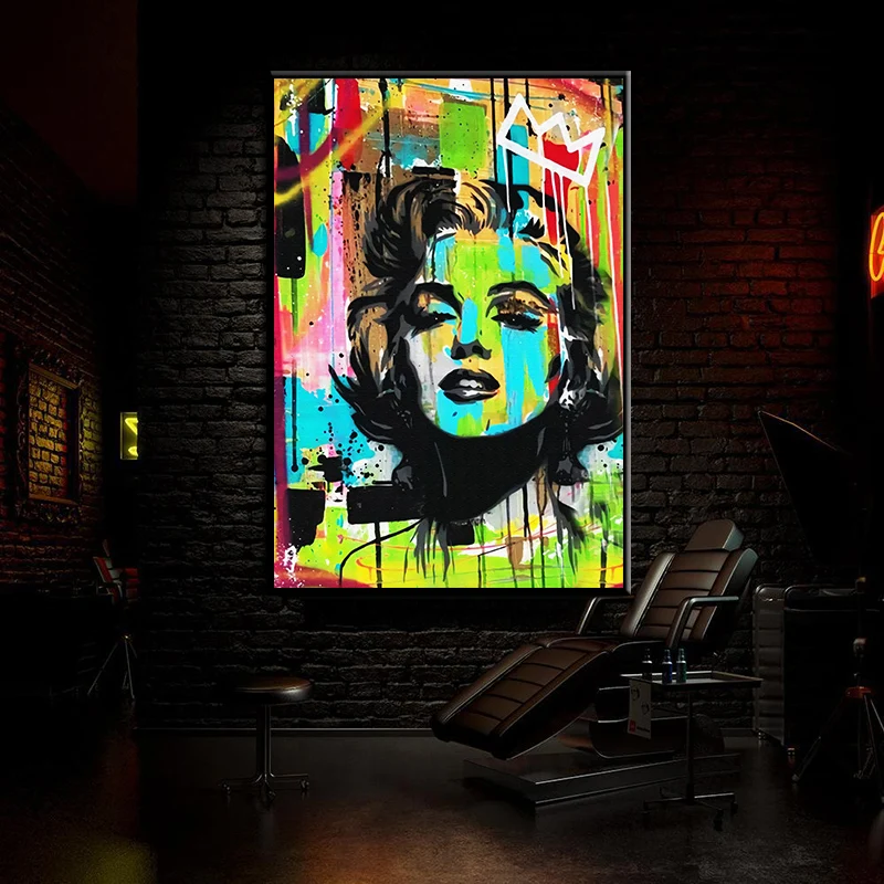 

Street Graffiti Art Marilyn Monroe Canvas Paintings Sexy Women Portrait Posters and Prints Cuadros Wall Art Pictures Home Decor