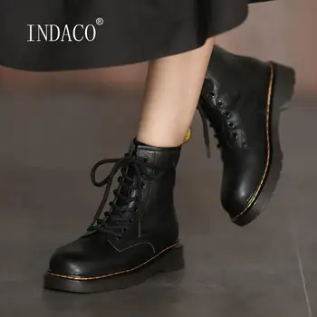 

Women Winter Boots Leather Warm Shoes Platform Martin Boots Cross Striped White Ankle Boots For Women Plus Size 40