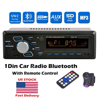 

1 Din Car Radio MP3 Player Stereo Audio Steering Control 7 Color Bluetooth SD/USB/AUX FM