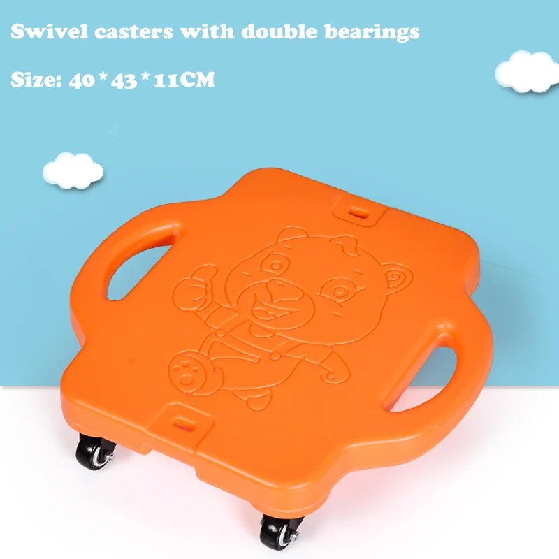 双轴承黑轮-中号-橙色（送牵引绳）
