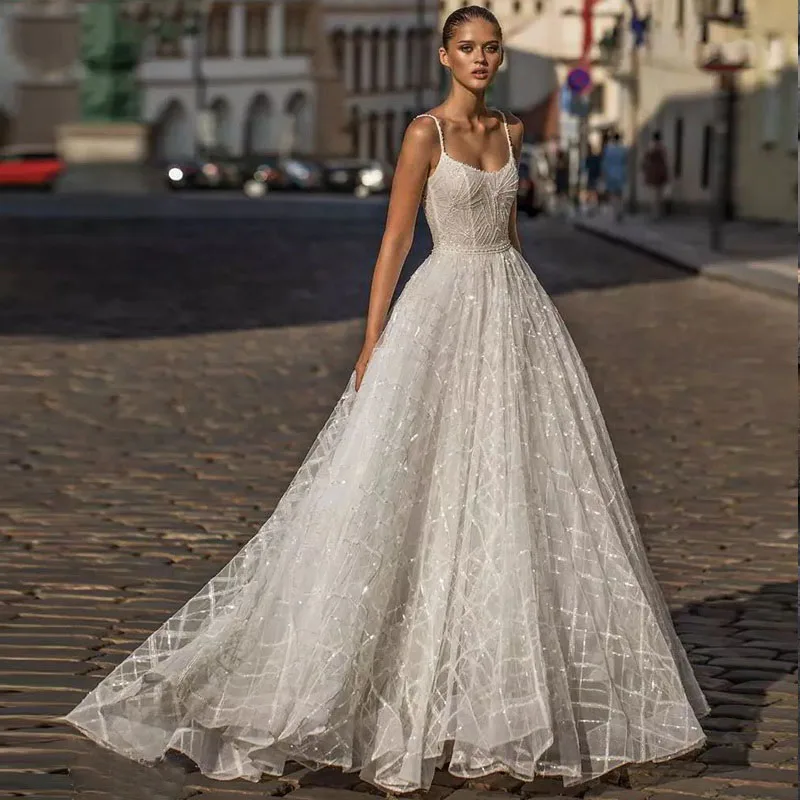 Scoop Neck Bohemian Wedding Gown (1)