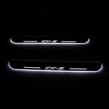 

For Mazda CX-5 CX5 2015 2016 2017 2018 Acrylic Moving LED Welcome Pedal Car Scuff Plate Pedal Door Sill Pathway Light