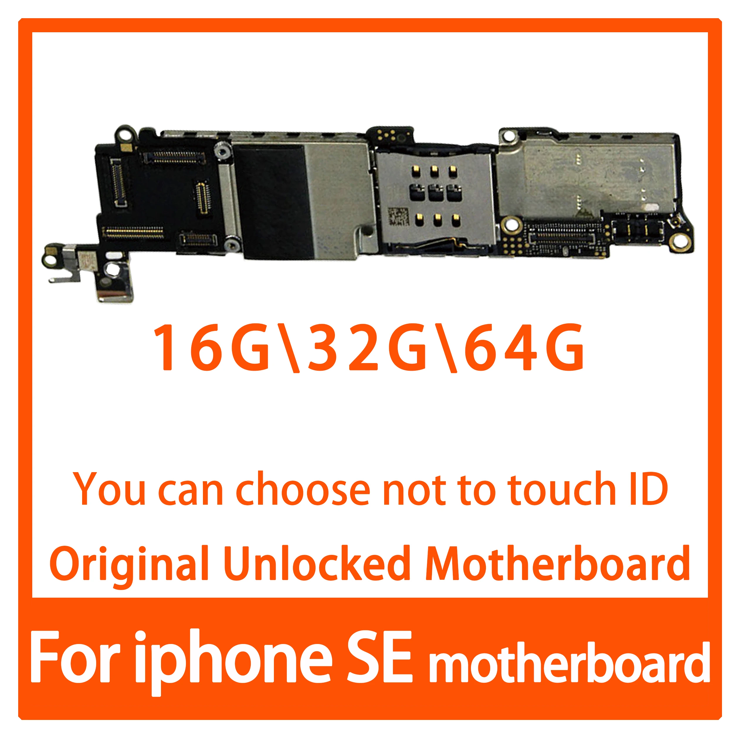 Оригинальная разблокированная материнская плата для iphone 5SE SE, с/без Touch ID для iphone SE материнская плата с системой IOS