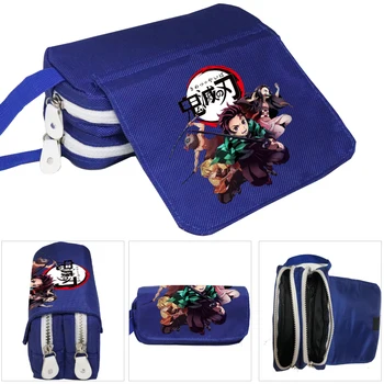 

Kimetsu No Yaiba Oxford Boys Girls Anime Print Pencil Case Creative Large Capacity Side Open Zipper Pencil Bag School Stationery