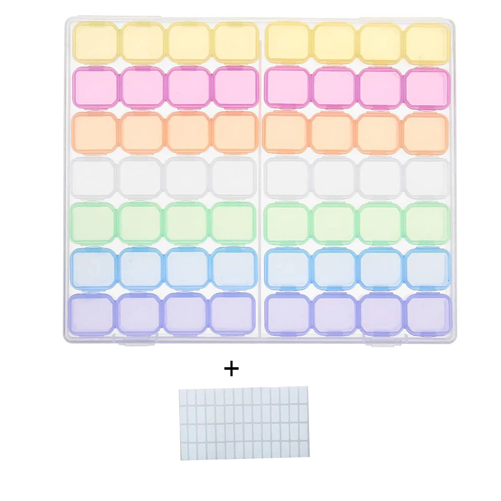 56 grids color Новинка, 56 сеток, 5D, сделай сам, алмазная вышивка, коробка для украшений, стразы, вышивка, хрустальный бисер, органайзер, чехол для хранения, контейнер - Цвет: 56 grids color
