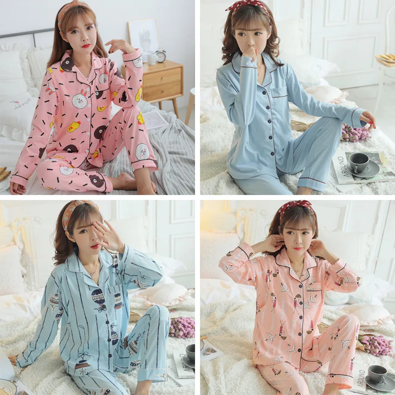 

Confinement Clothing Summer Thin Section Cardigan Pregnant Women Pajamas Maternal Feeding Breastfeeding Set Spring And Autumn Po