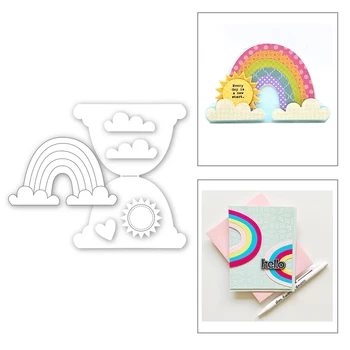 

2020 New Rainbow Cloud Sun and Heart Embossing Metal Cutting Dies For DIY Album Greeting Card Paper Scrapbooking Making No Stamp