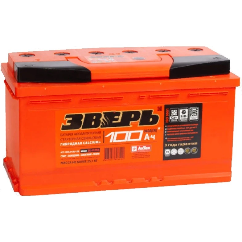Battery car BEAST ZVK 100-3-R 100Ah 940A |