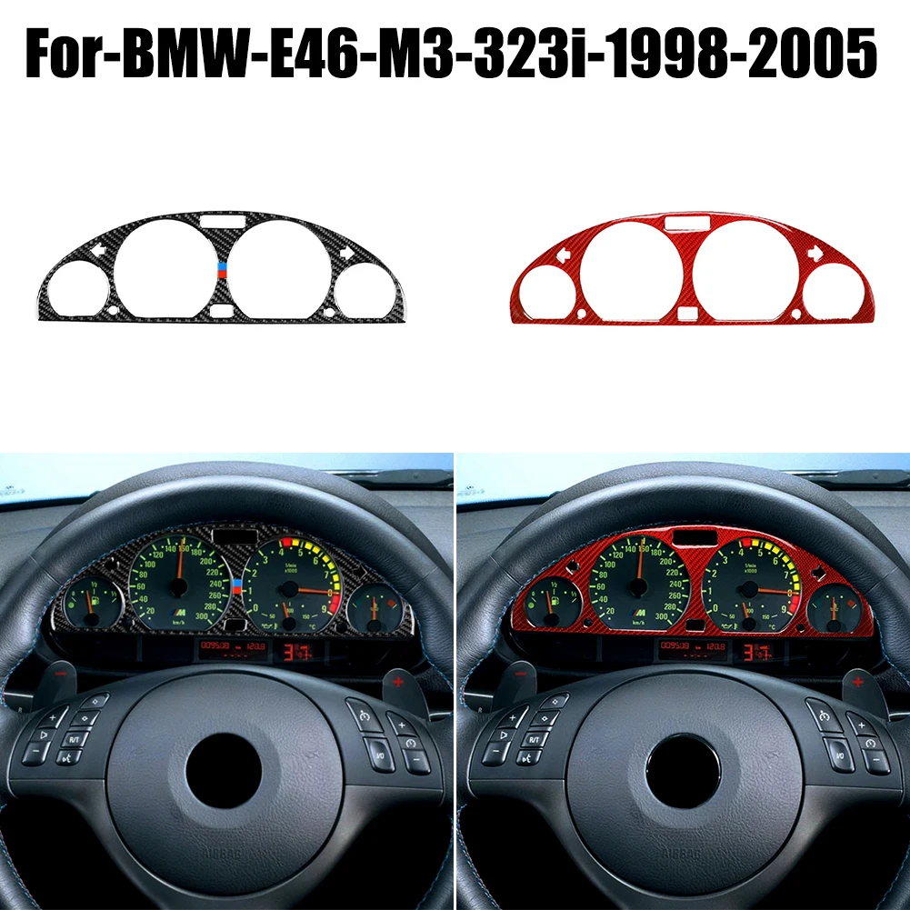 For BMW E46 M3 323i 328i 330i 325i 1999-2004 Carbon Fiber Internal  Instrument Panel Decorative Frame Dashboard Cover Stickers