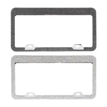 

Crystal RhineStone US License Tag Cover Class A Diamond Die Casting Stamping License Plate Frame Holder Auto Styling