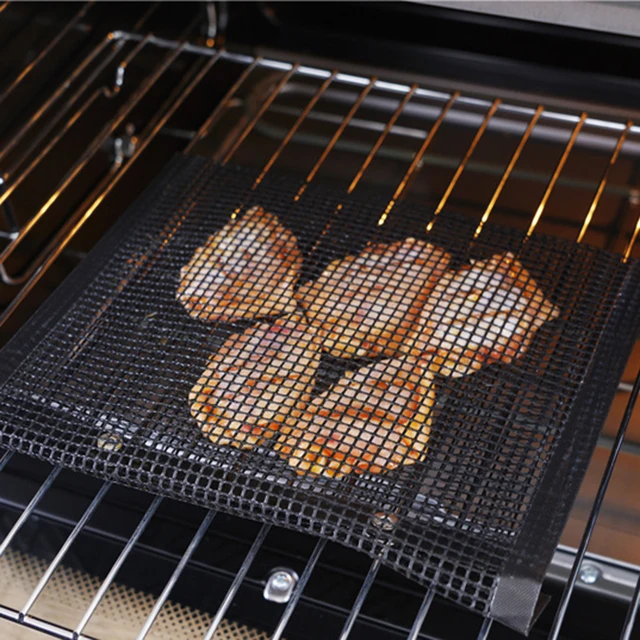 Háló Grillzsák Nem Tapadós Barbecue Nettó Szőnyeg Táska Bbq Pad Konyha Hús Zöldségek Magas Hőmérsékleten Ellenálló Főzés Grillezés - Image 3