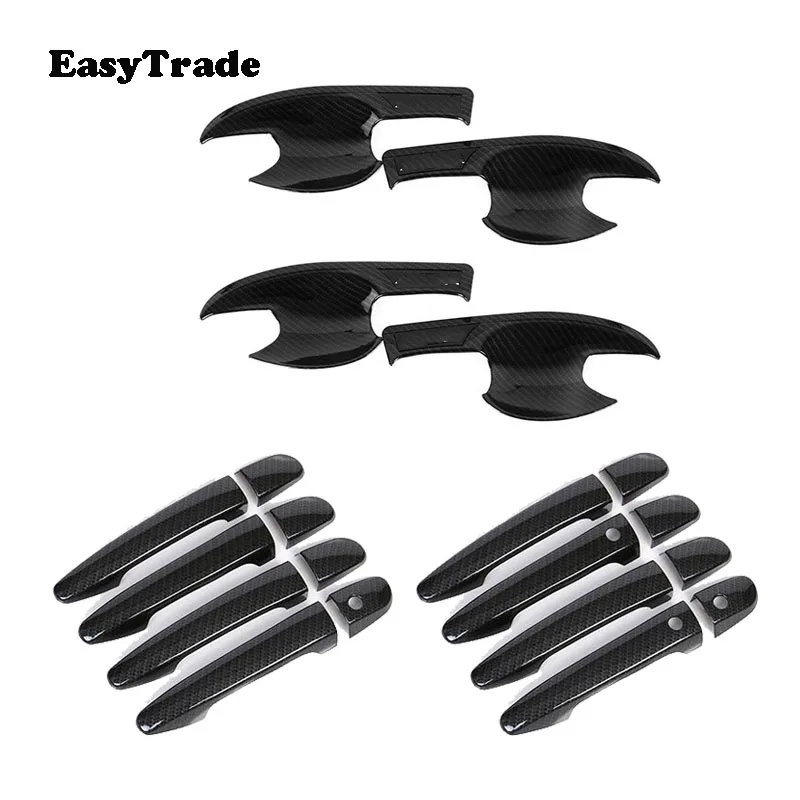 Car Styling Carbon Fiber Door Handle Wrist Cover Trim With Smart Hole Protector For Mazda 3 2020 Accessories Car Accessories