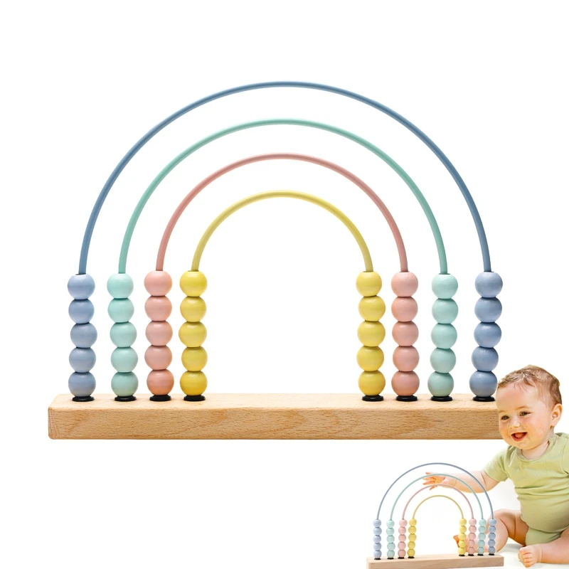 Ábaco de haya colorido de madera, juguetes de matemáticas para niños, 