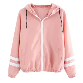 

Hot 2020 Women Jackets Female Pockets Casual Long Sleeves Coats Hooded Jacket Windbreaker Jacket