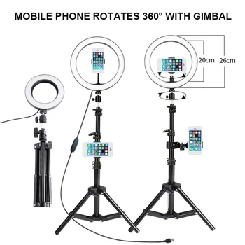 

LED Ring Light 10in with Phone Holder for YouTube Video And Live Streaming Dimmable Makeup Ring Light with 3 Light Modes