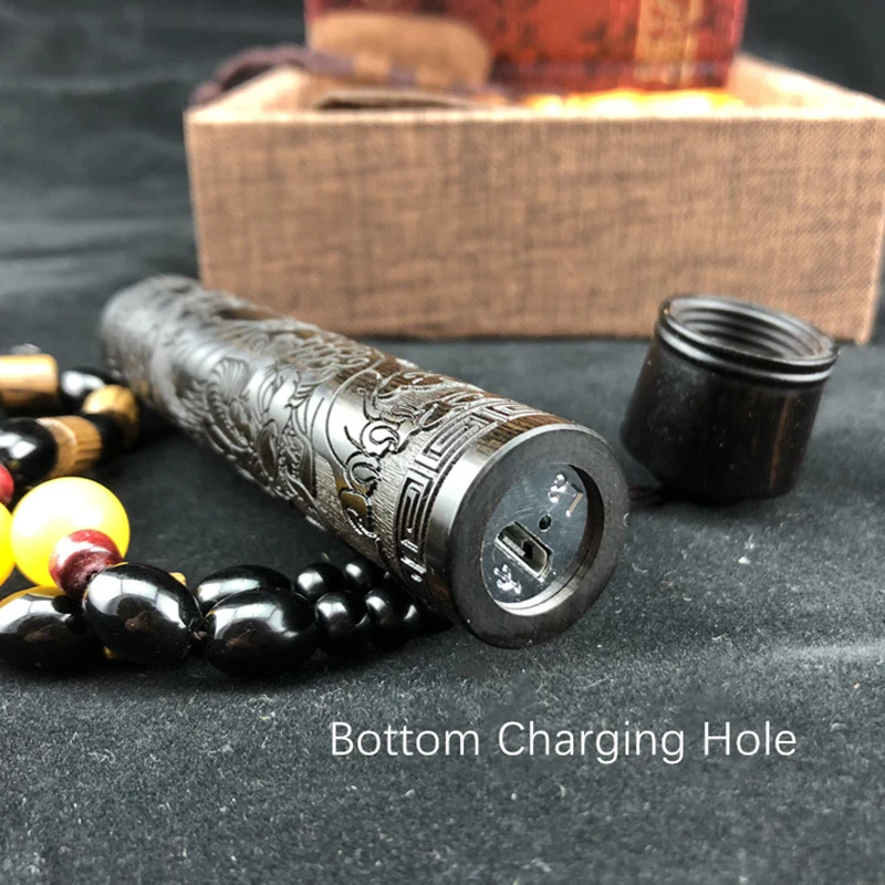 USB зарядка двойная дуга Зажигалка черная сандаловая деревянная электронная