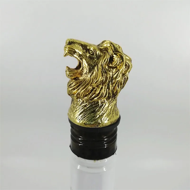 4 цвета золотой тон креативная голова льва винный рот художественная пробка для
