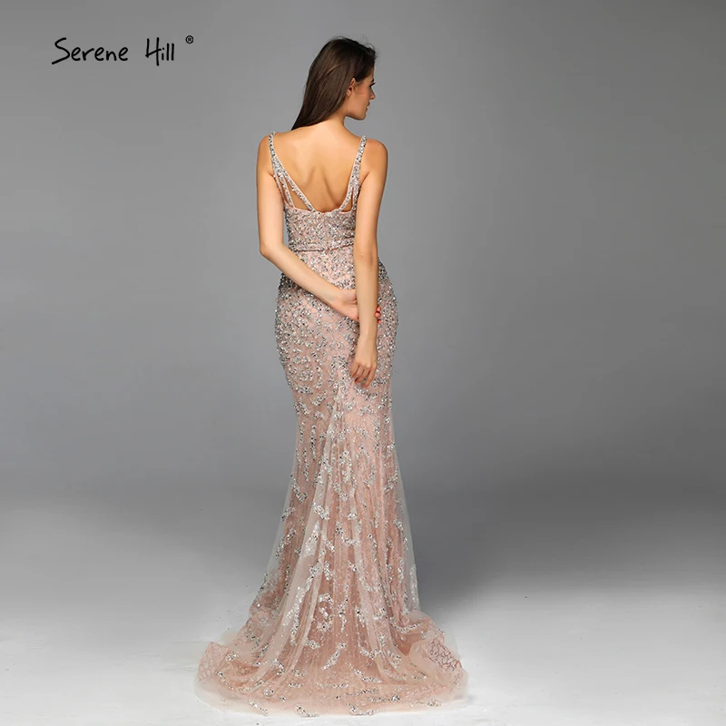 Serene Hill V-Neck Mermaid Sexy Evening Dress Dubai Luxury Sleeveless Full Beadings Cocktail Formal Party Gown CLA60729