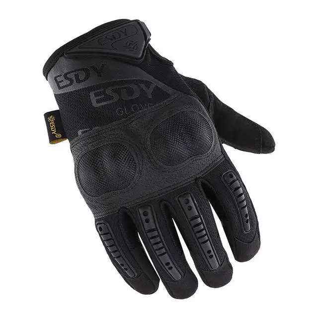 Спортивные тактические перчатки используются для пеших прогулок, мужские военные перчатки, бронированный защитный чехол, перчатки на полный палец m-xl - Цвет: black