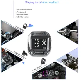 

3-Wheel Accurate Motorcycle Tire Pressure Monitor USB Fast Charging Lasting Power TPMS Pressure Monitoring System Detector