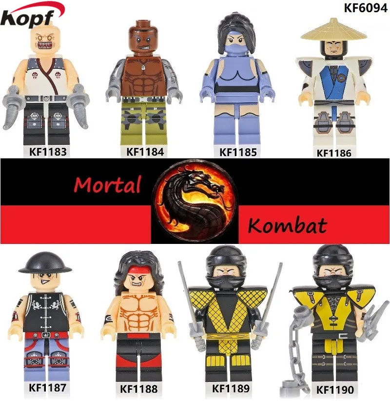 

20Pcs Building Blocks Mortal Kombat Baraka Jax Kitana Raiden Kung Lao Liu Kang Scorpion Action Figures Toys For Children KF6094