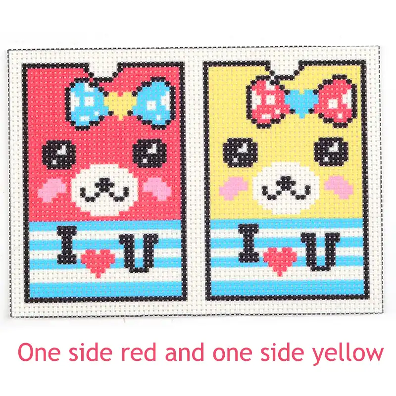 Beaded Printing Double Sided Embroidery Cross Stitch Card Cover Card Bag Double Color Bear Small Grid Color Beaded Embroidery Beaded Cross Stitch Aliexpress