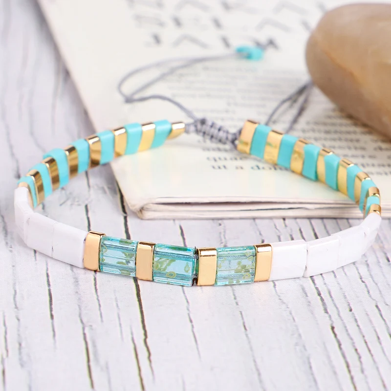 Женские браслеты с бусинами TERRECE boho MIYUKI Tila модные радужные ручной работы