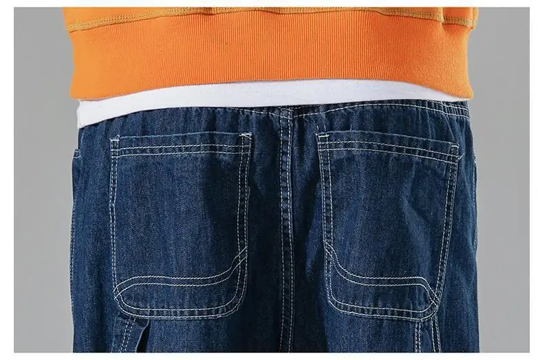 2645 джинсы мужские 2019 Tide бренд степень плотная талия прямо, канистра легкие брюки мульти-мешок Халлен брюки мужские