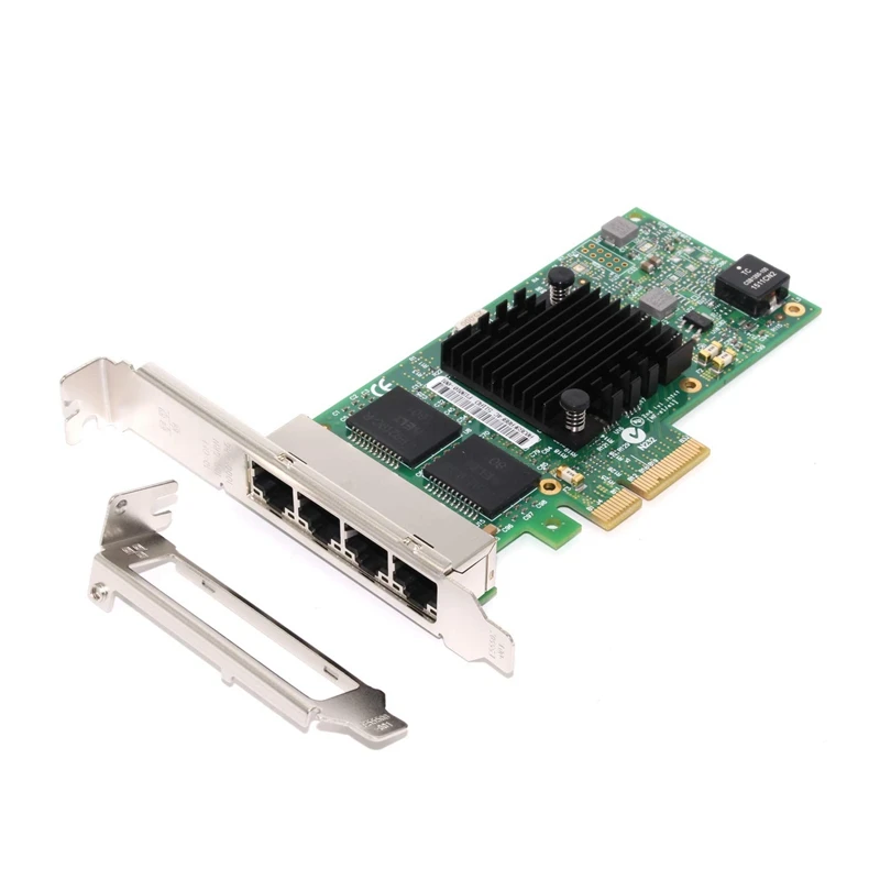 Гигабитный сетевой карты I350 T4 E1G44HT для Intel 82580 PCI Express адаптер переменного тока