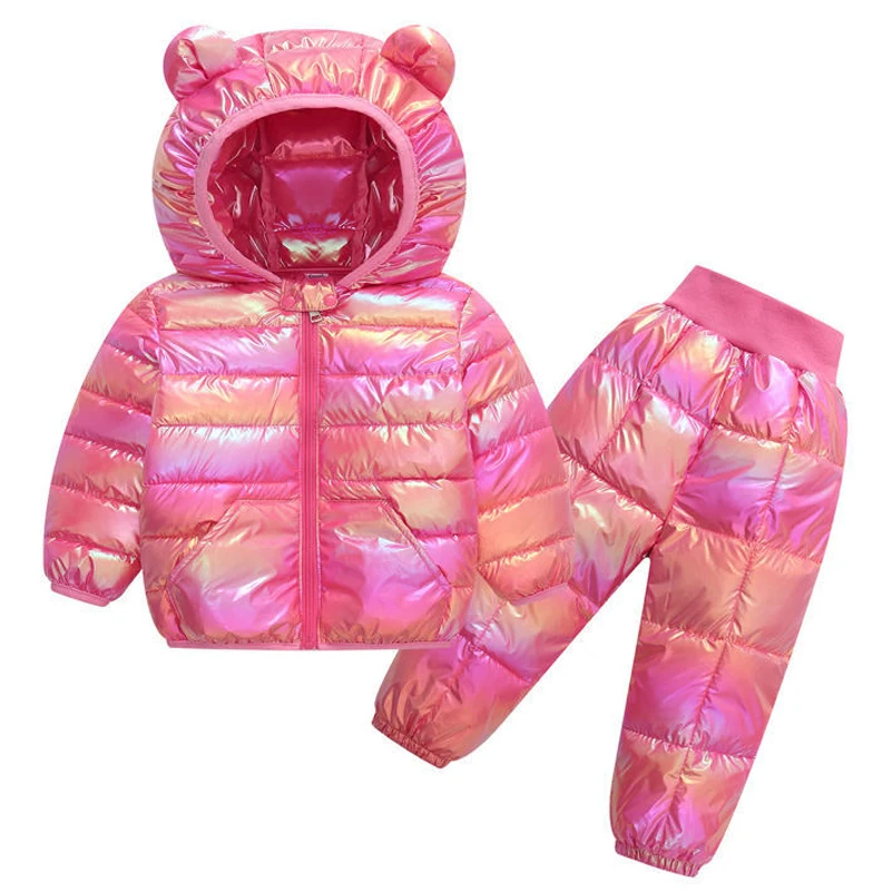 

Winter Children Clothing Set For Boys Girls 2023 New Fashion Down Cotton Warm Suit Hooded Jacket+Pant Outfits 0-4Y Kids Clothes