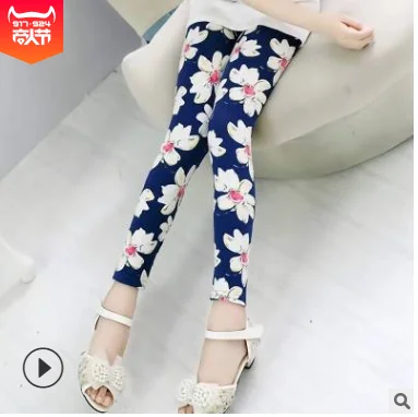 Hot New Spring Autumn Children Leggings Print Flower girls pants girls leggings