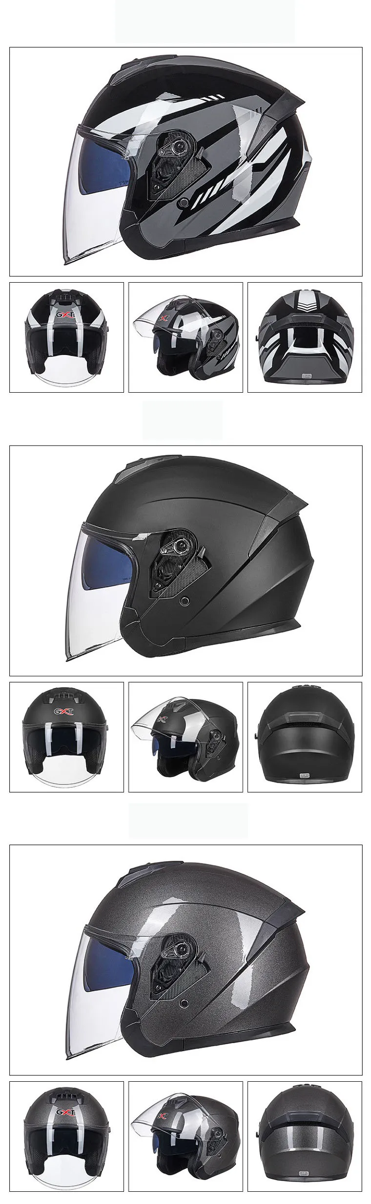 women and men GXT G703 dual visor dirt biker helmets men electric motorcycle MOTO bicycle scooter safety helmet headpiece